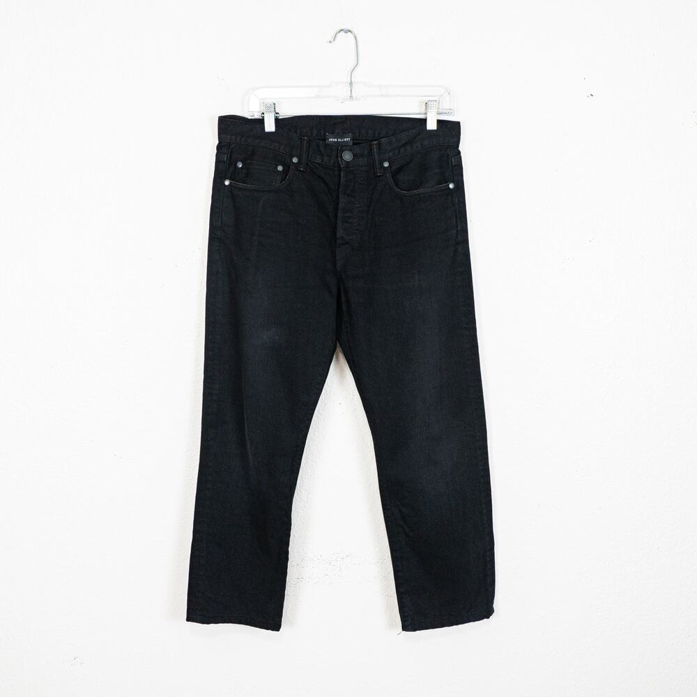 John Elliott Black Denim Jeans 5 Pocket Straight leg 30Wx25L
